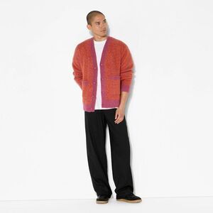 Open Box - Original Use - Men's Oversized Cardigan Sweater - Orig Berry